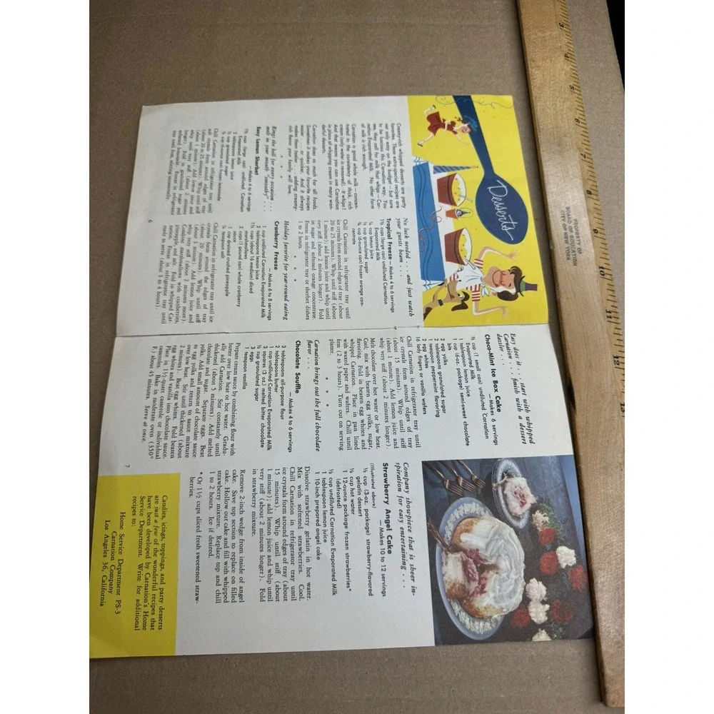 1953 Party Sweets Carnation Milk‎ Recipes Pamphlet Paper Ephemera Mary Blake